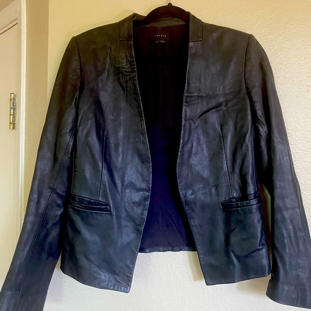 - Theory LAMB’s leather blazer